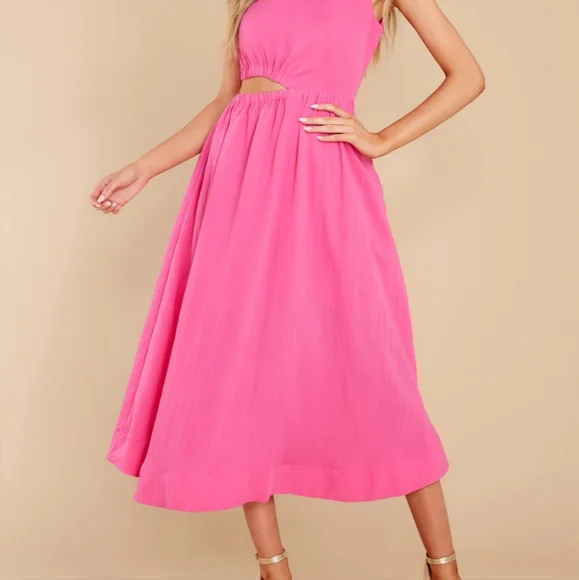 Strike First Hot Pink Midi Dress - Picture 6 of 12